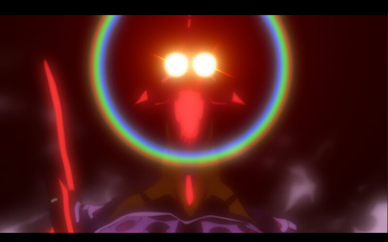 EVA-01's glowing eyes
