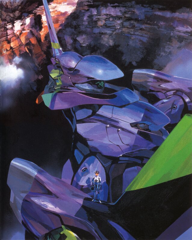 Eva-01 stands in canyon