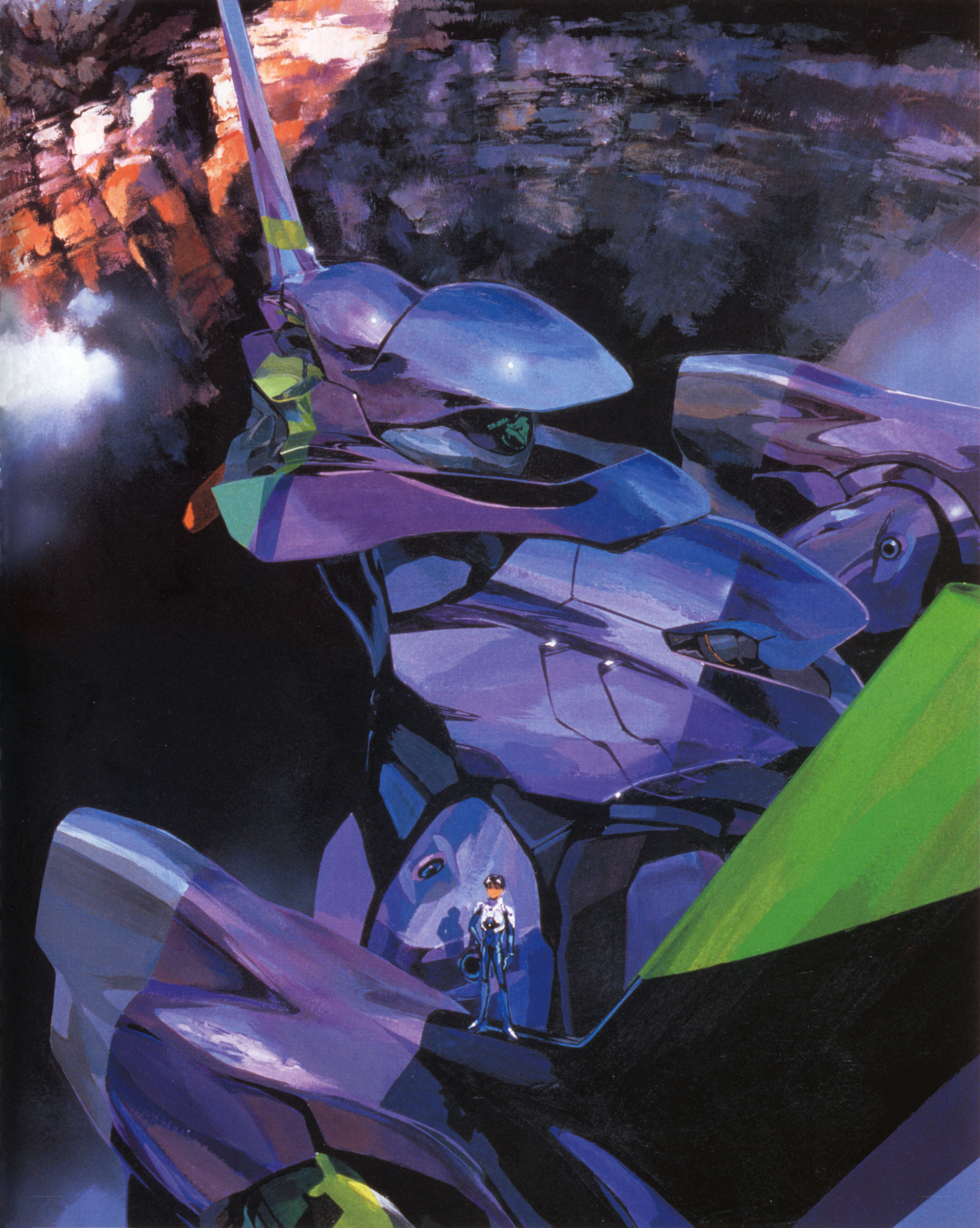 Eva-01 stands in canyon