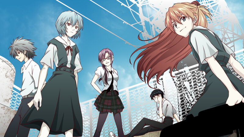 Eva characters on a bridge