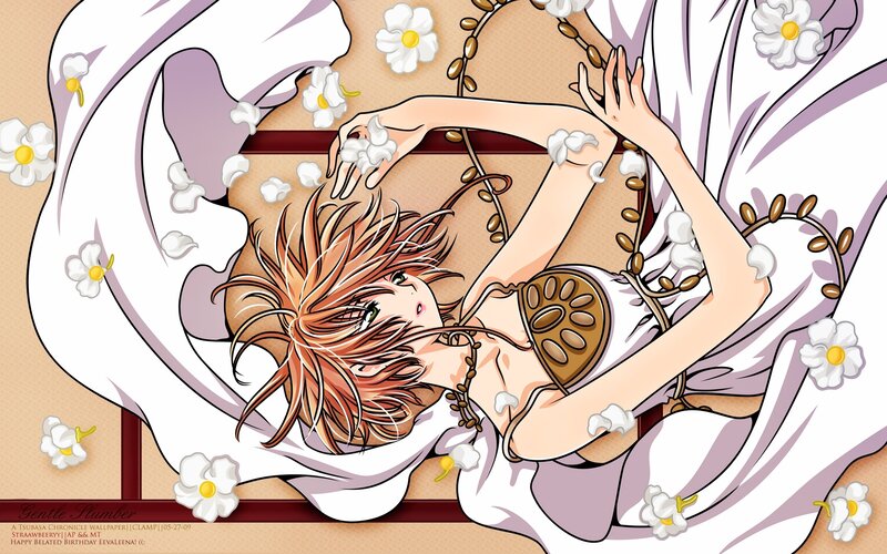 Eva lying among flowers