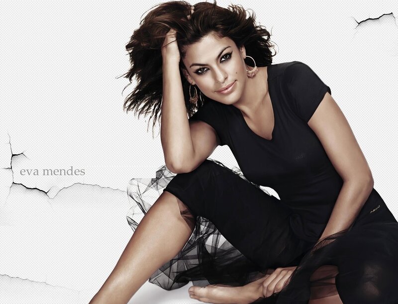 Eva Mendes in black dress