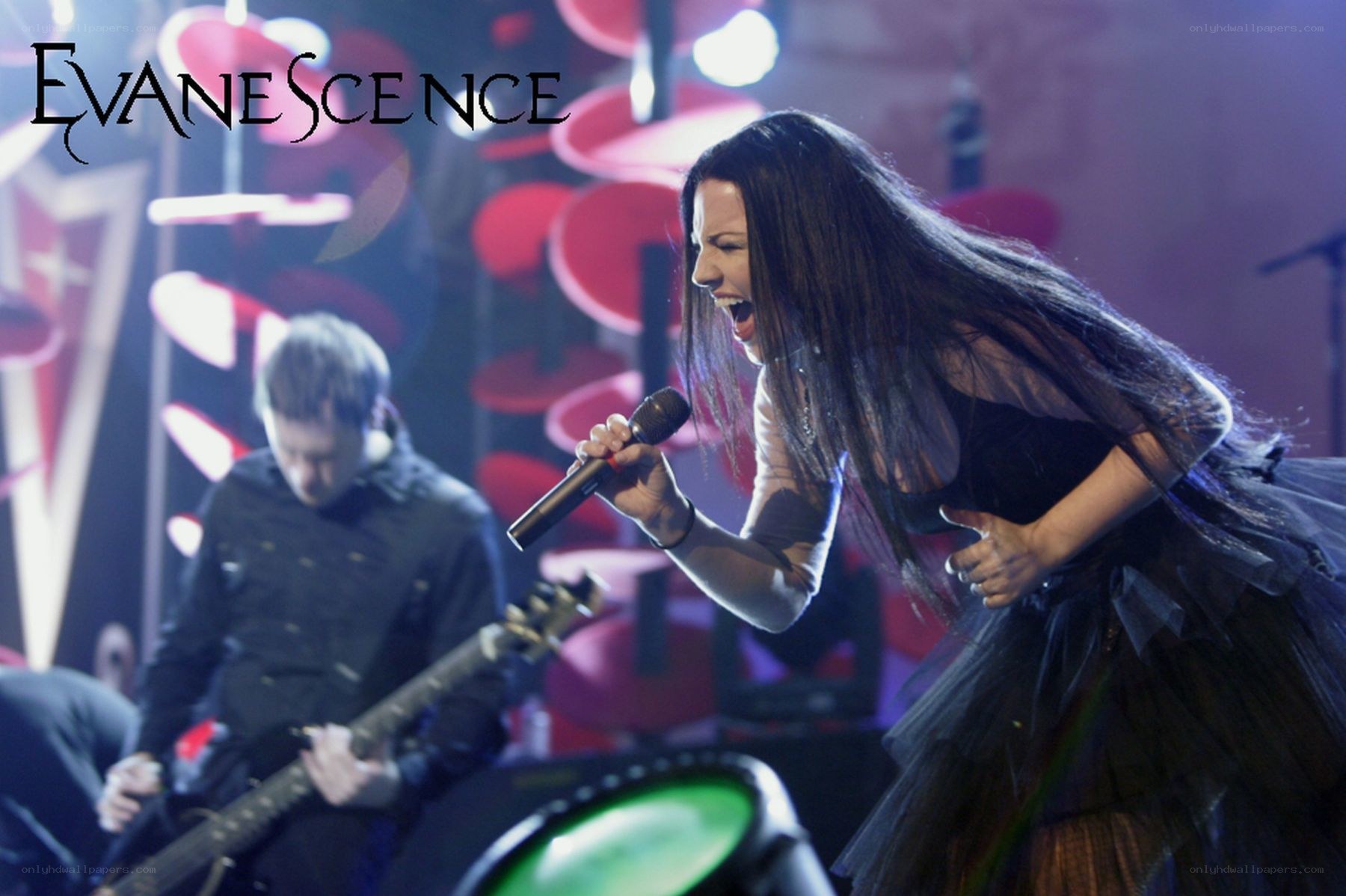 Evanescence performing on stage
