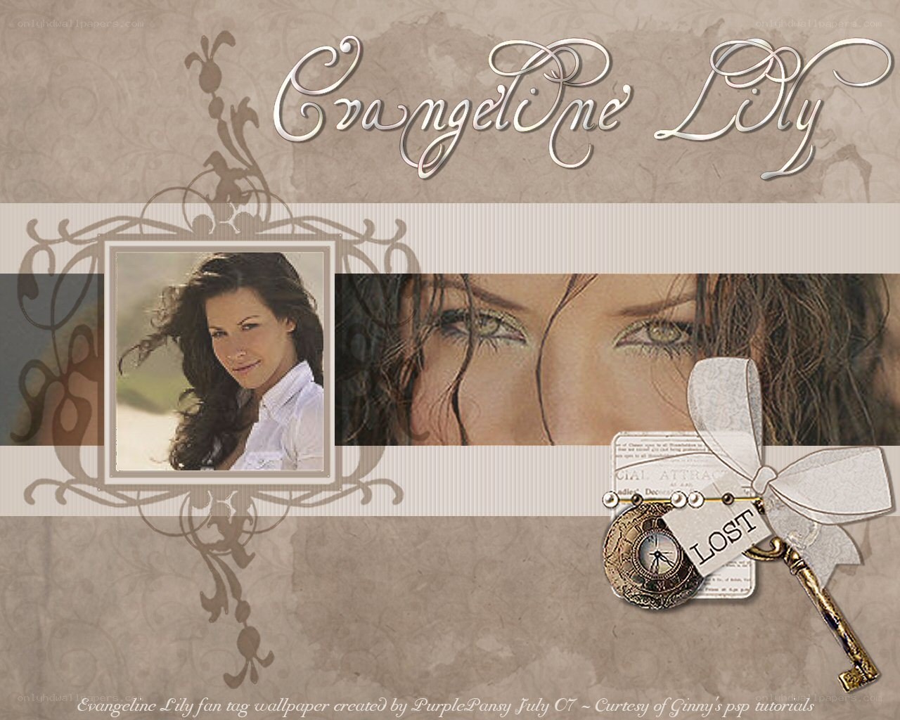 Evangeline Lilly fan tag wallpaper