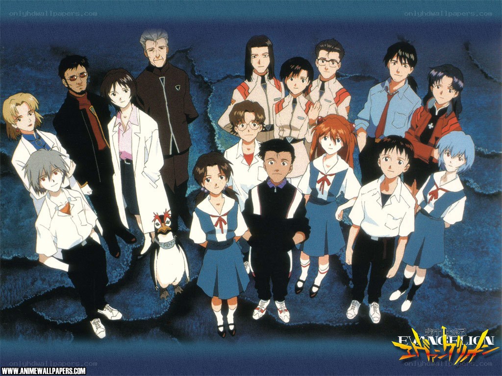 Evangelion cast group portrait