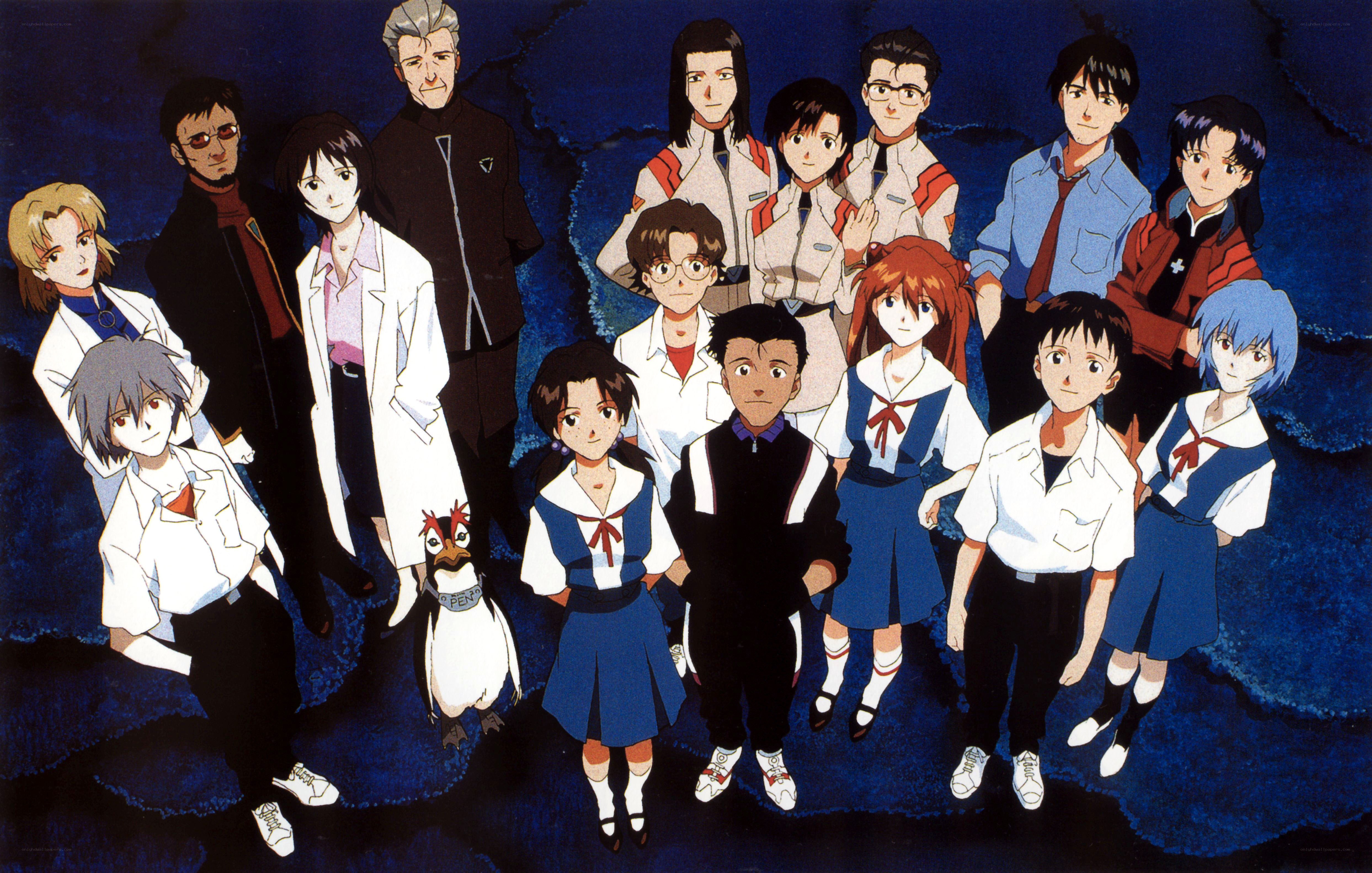 Evangelion cast group portrait