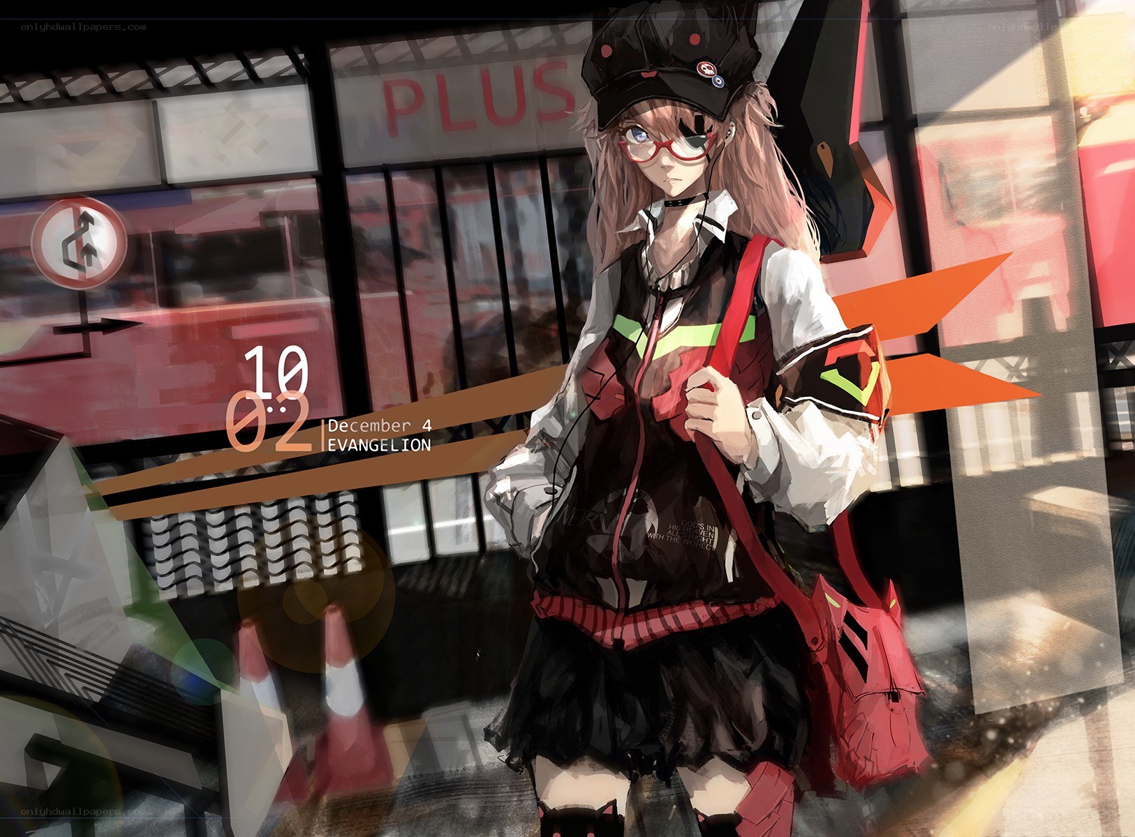 evangelion character at station