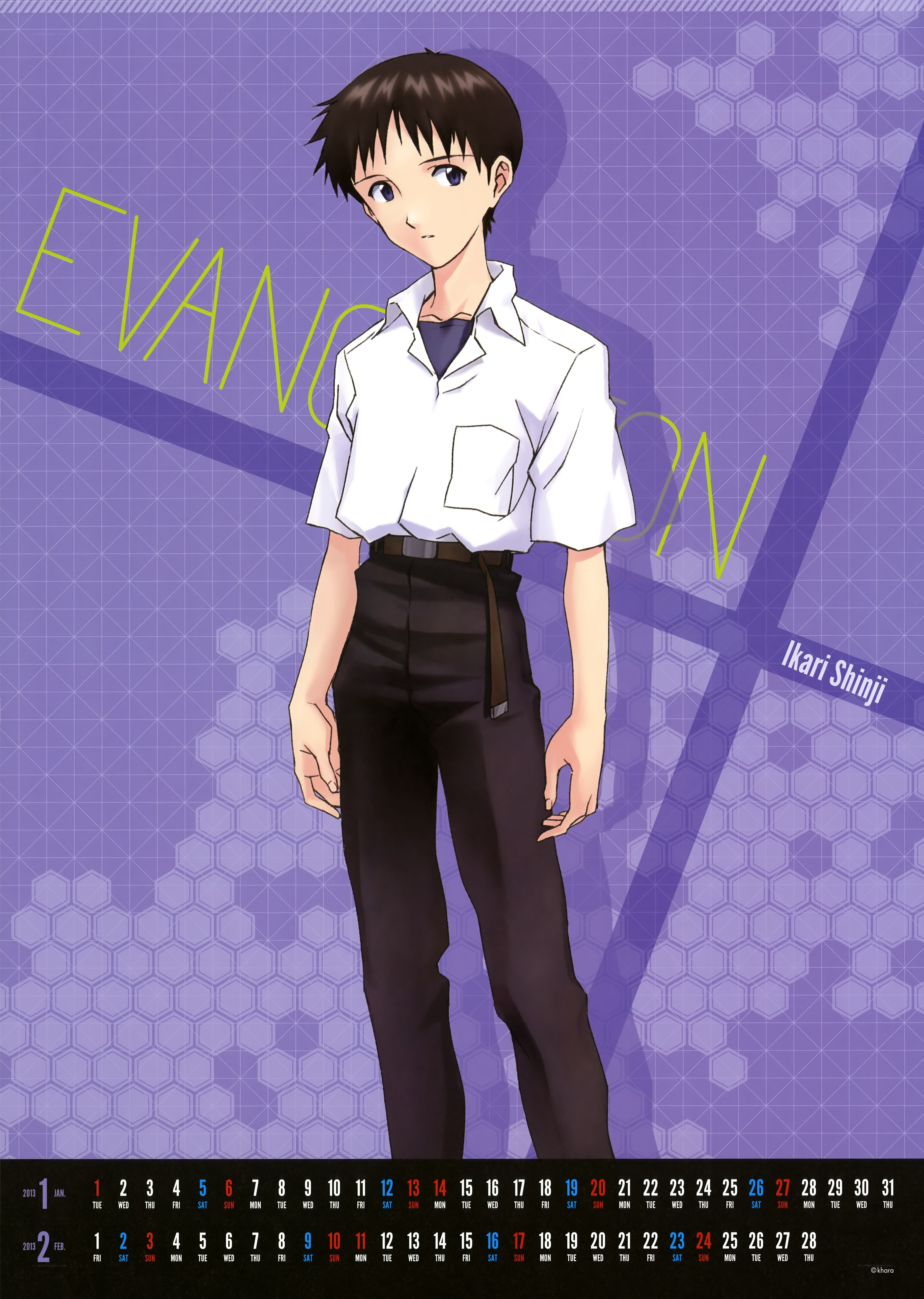 Evangelion character calendar