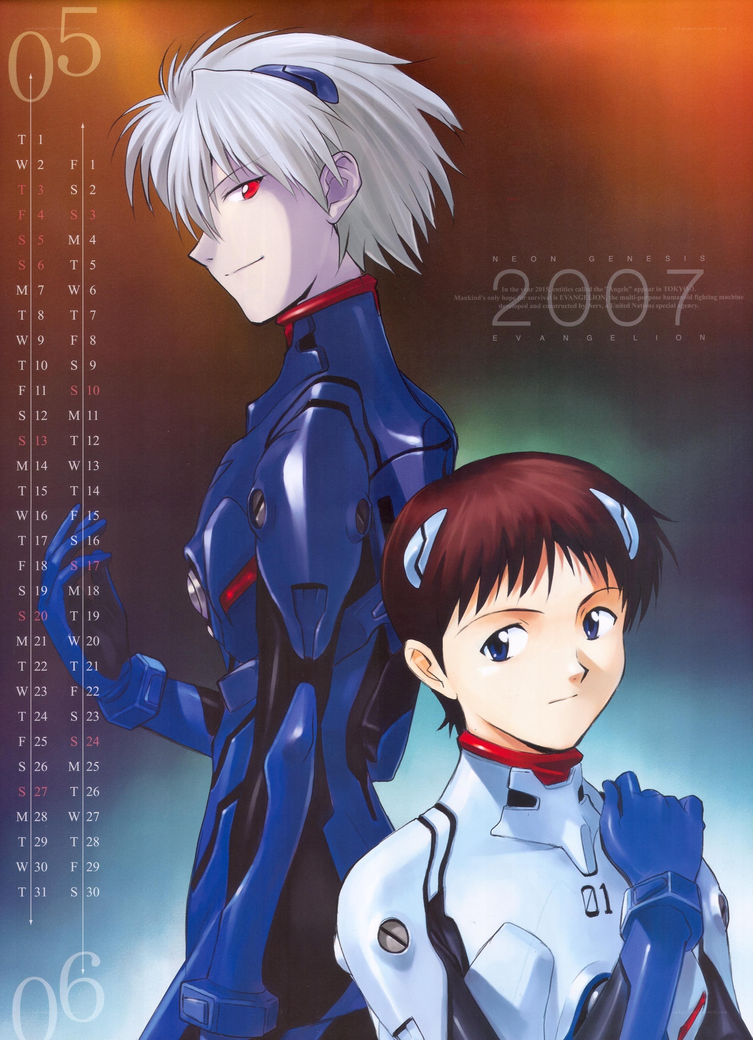 Evangelion character calendar page