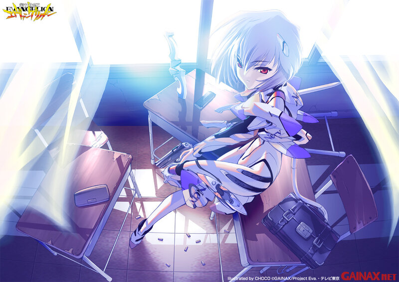 Evangelion character in classroom