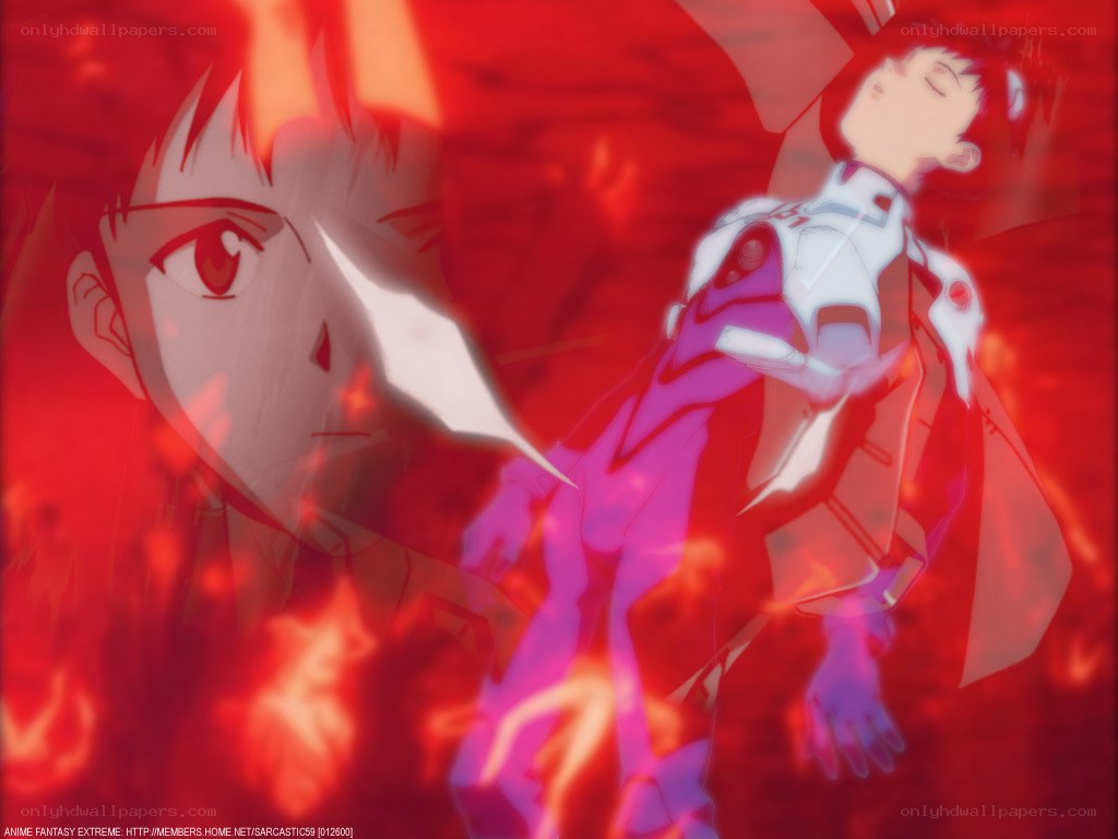 Evangelion character in red light