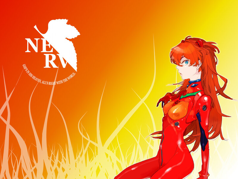 Evangelion character in red suit