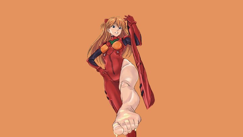 Evangelion character in red suit