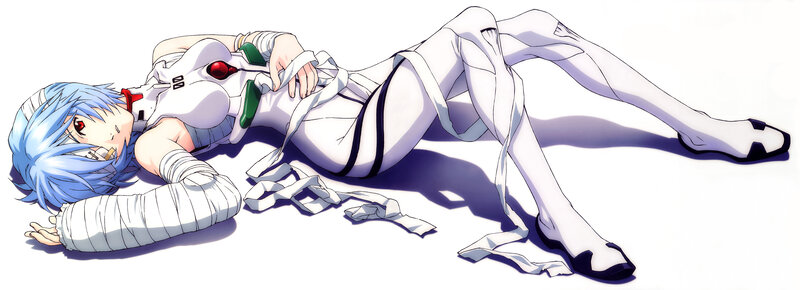 Evangelion character in white suit