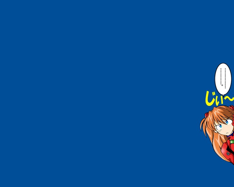 Evangelion character on blue background