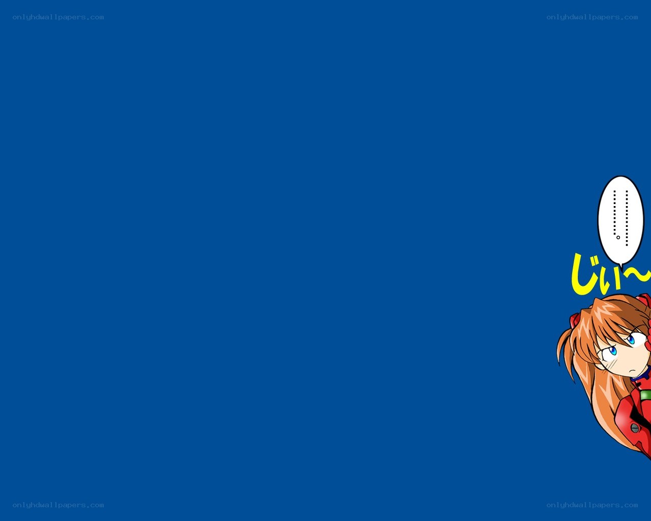 Evangelion character on blue background