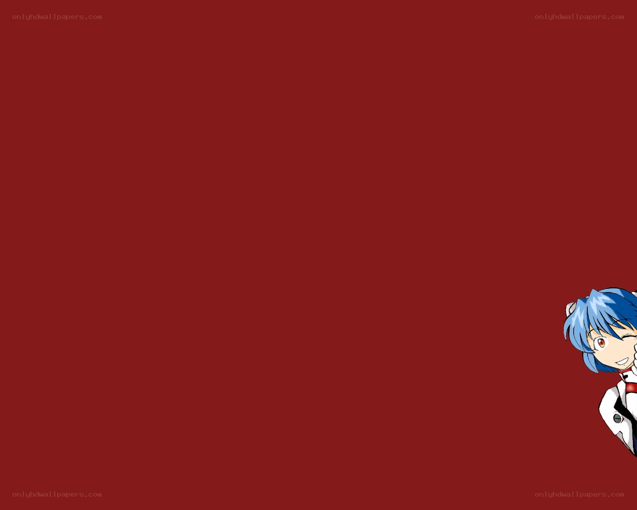 Evangelion character on red background