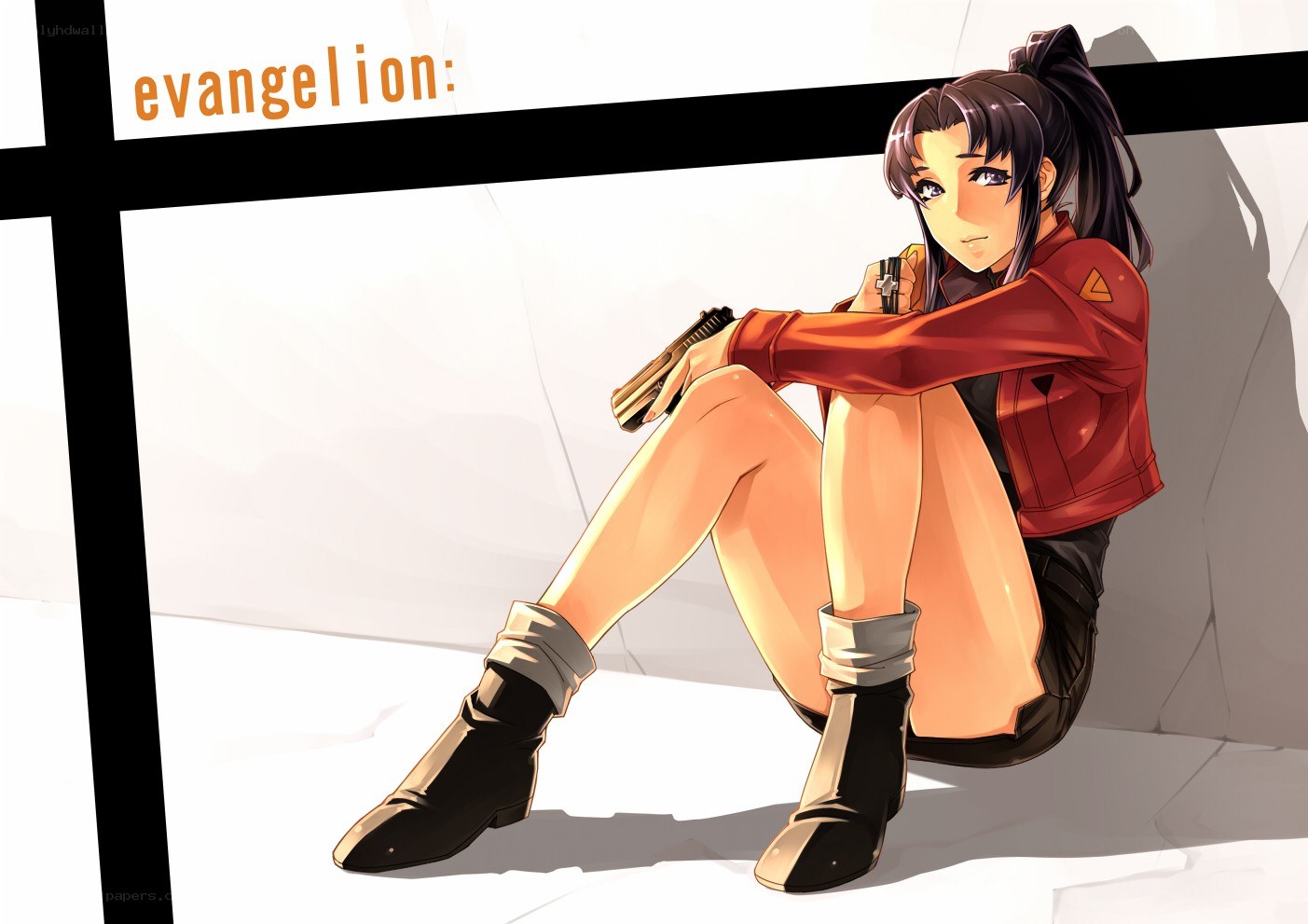 Evangelion character with gun