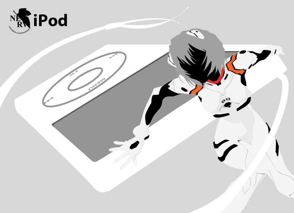 Evangelion character with iPod
