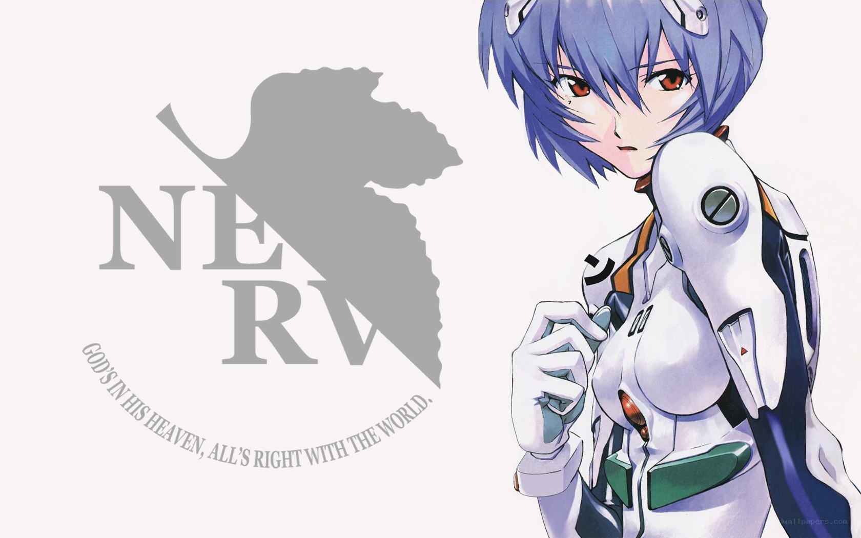 Evangelion character with NERV logo