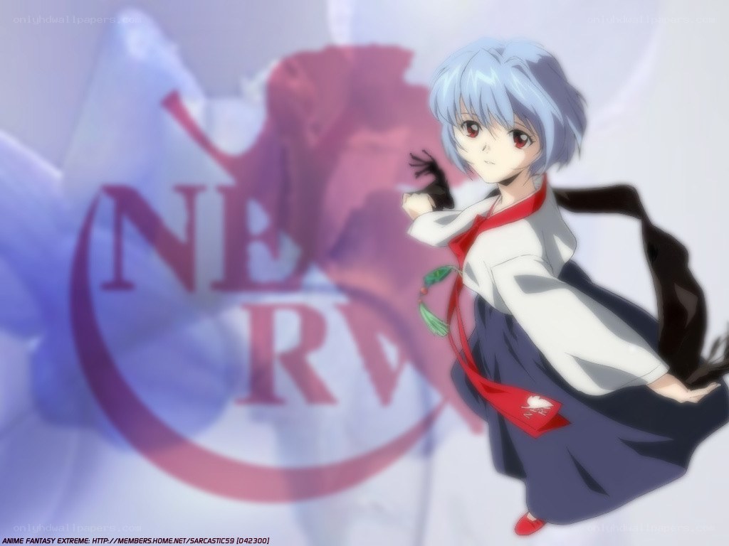 Evangelion character with NERV logo