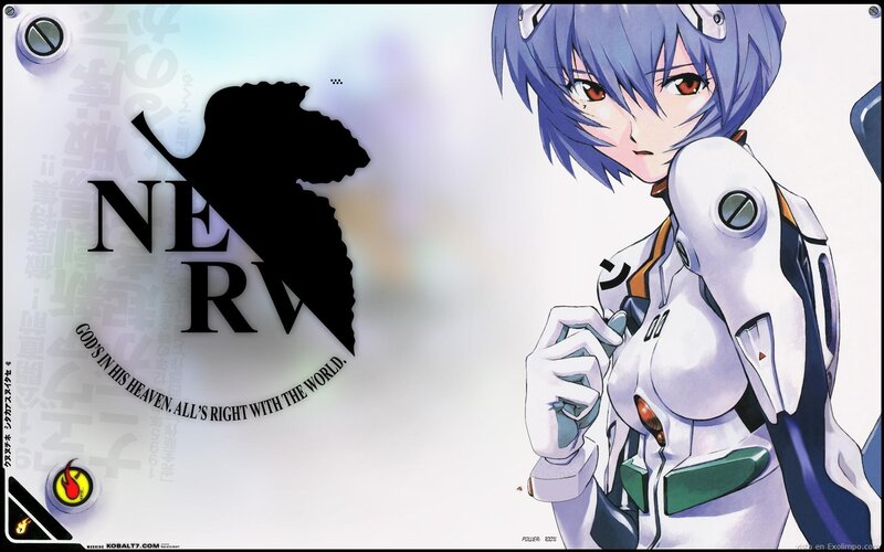 Evangelion character with NERV logo
