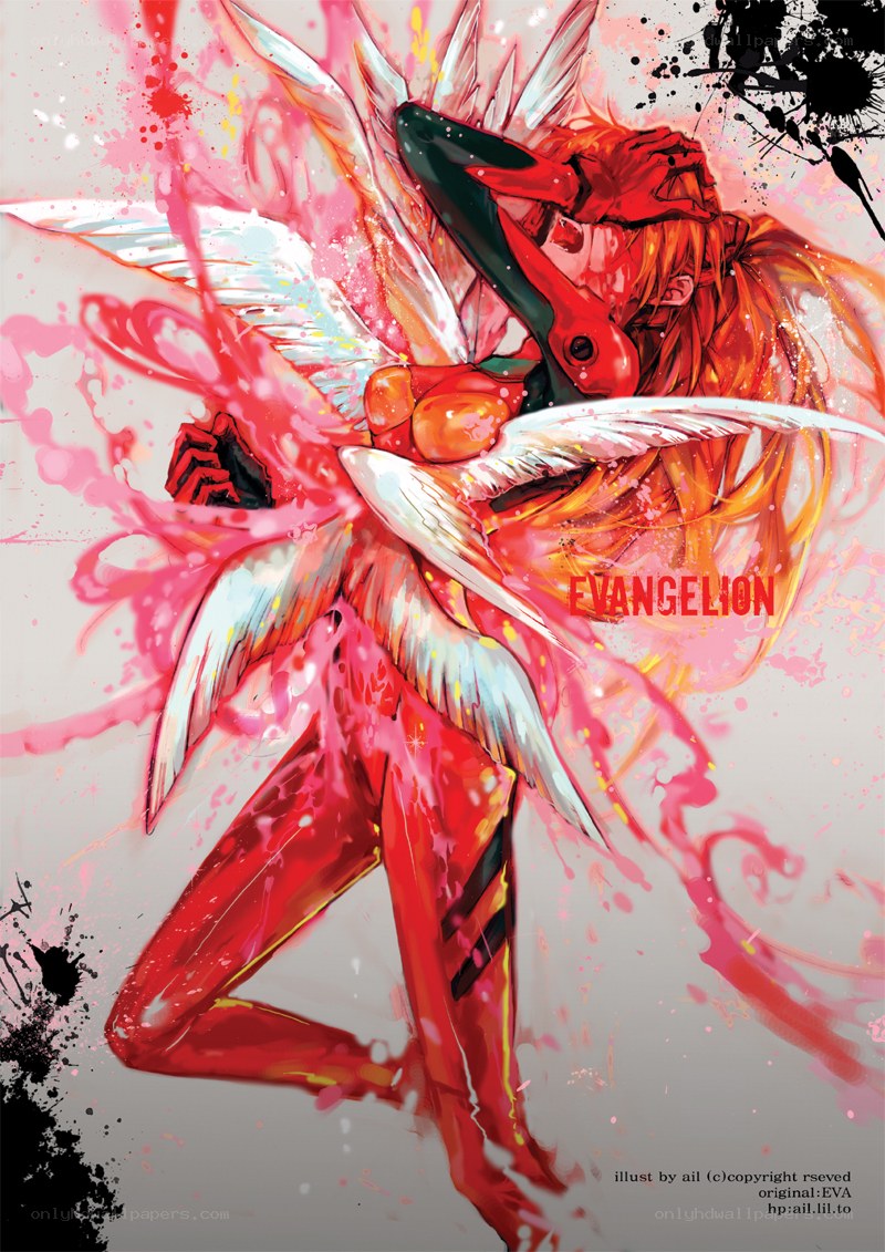 Evangelion character with wings