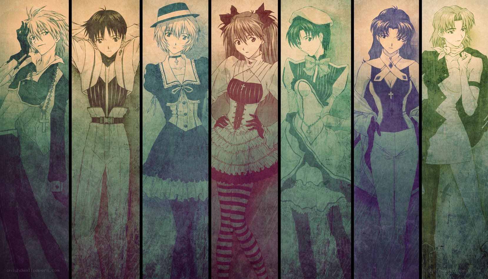 Evangelion characters collage
