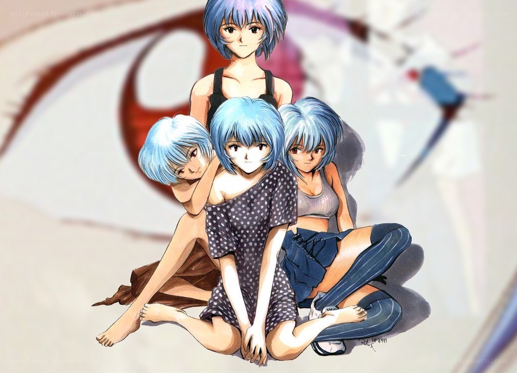 Evangelion characters group portrait