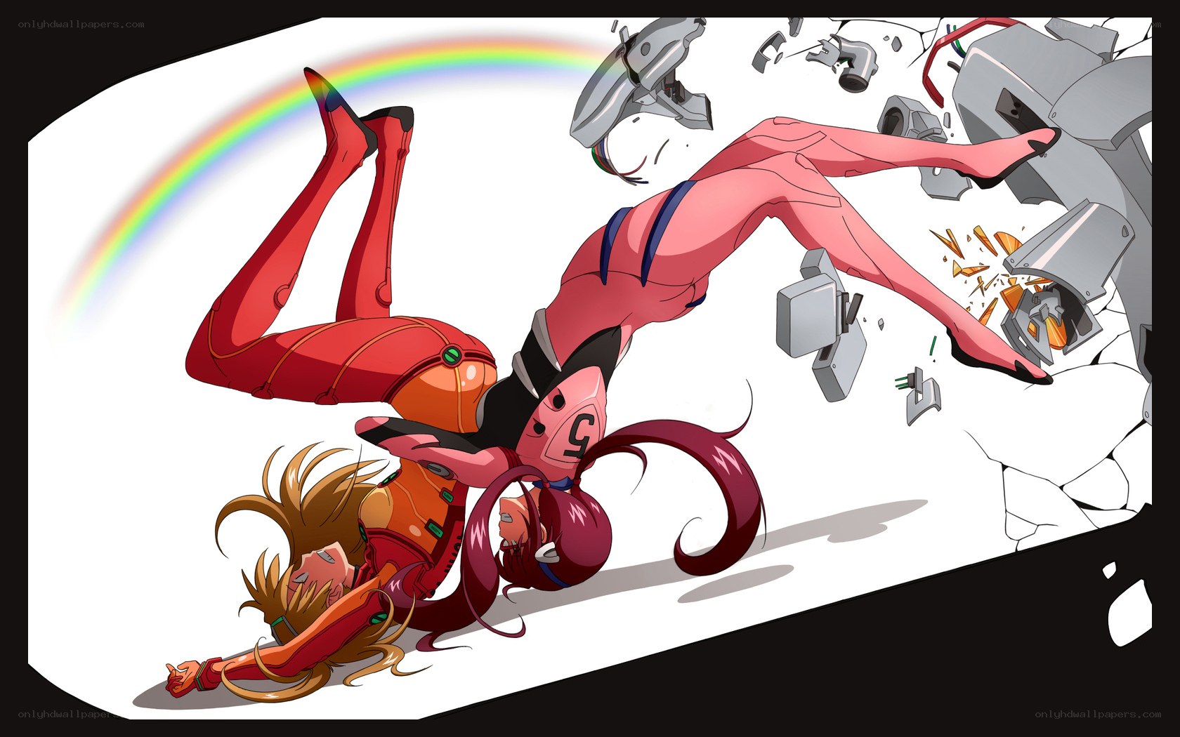 Evangelion characters in action