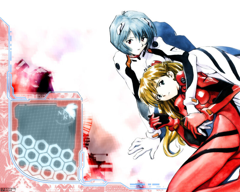 Evangelion characters in action