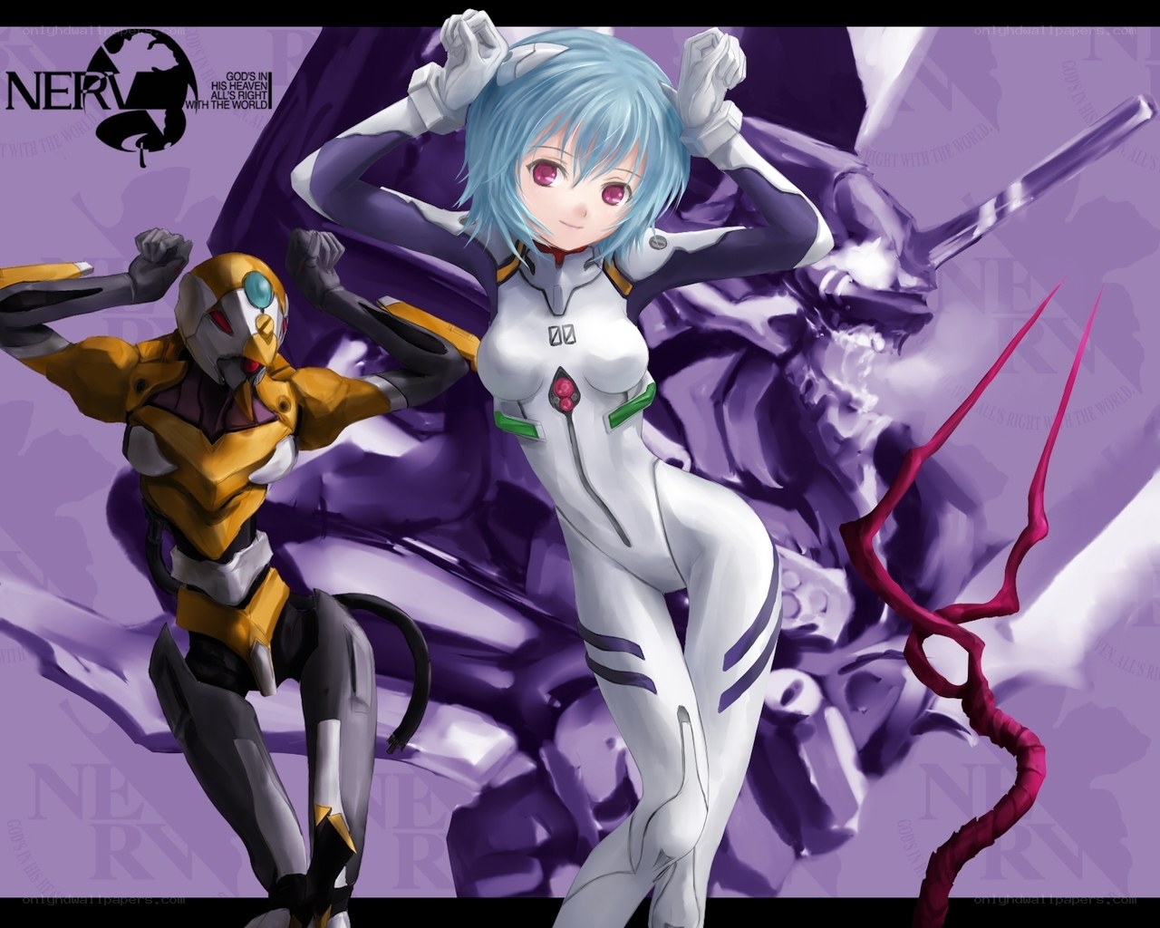 Evangelion characters in action