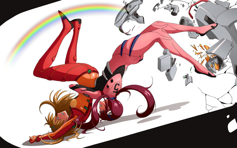 Evangelion characters in action