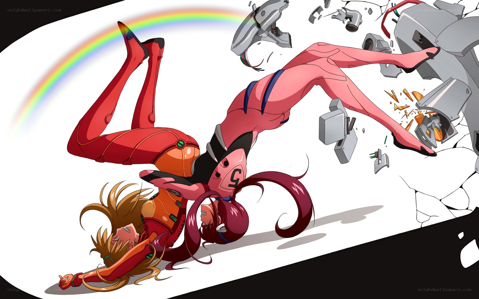 Evangelion characters in action