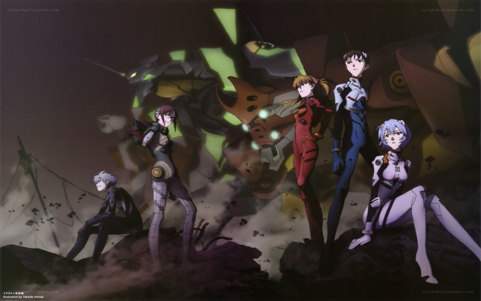 Evangelion characters in battle