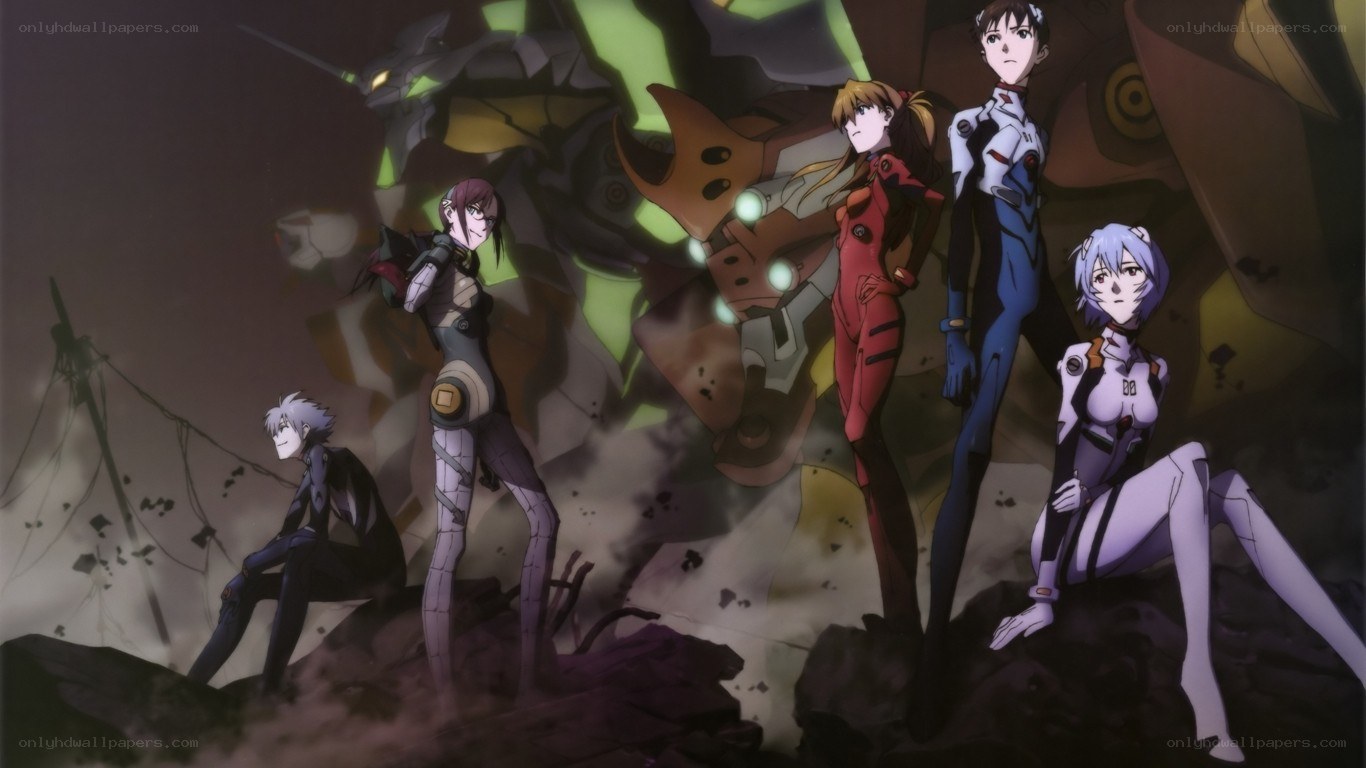 Evangelion characters in battle