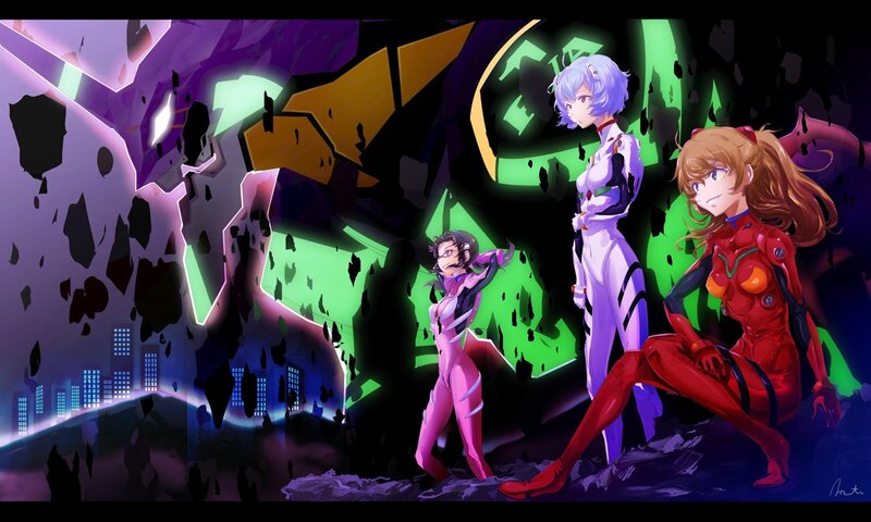 Evangelion characters in battle