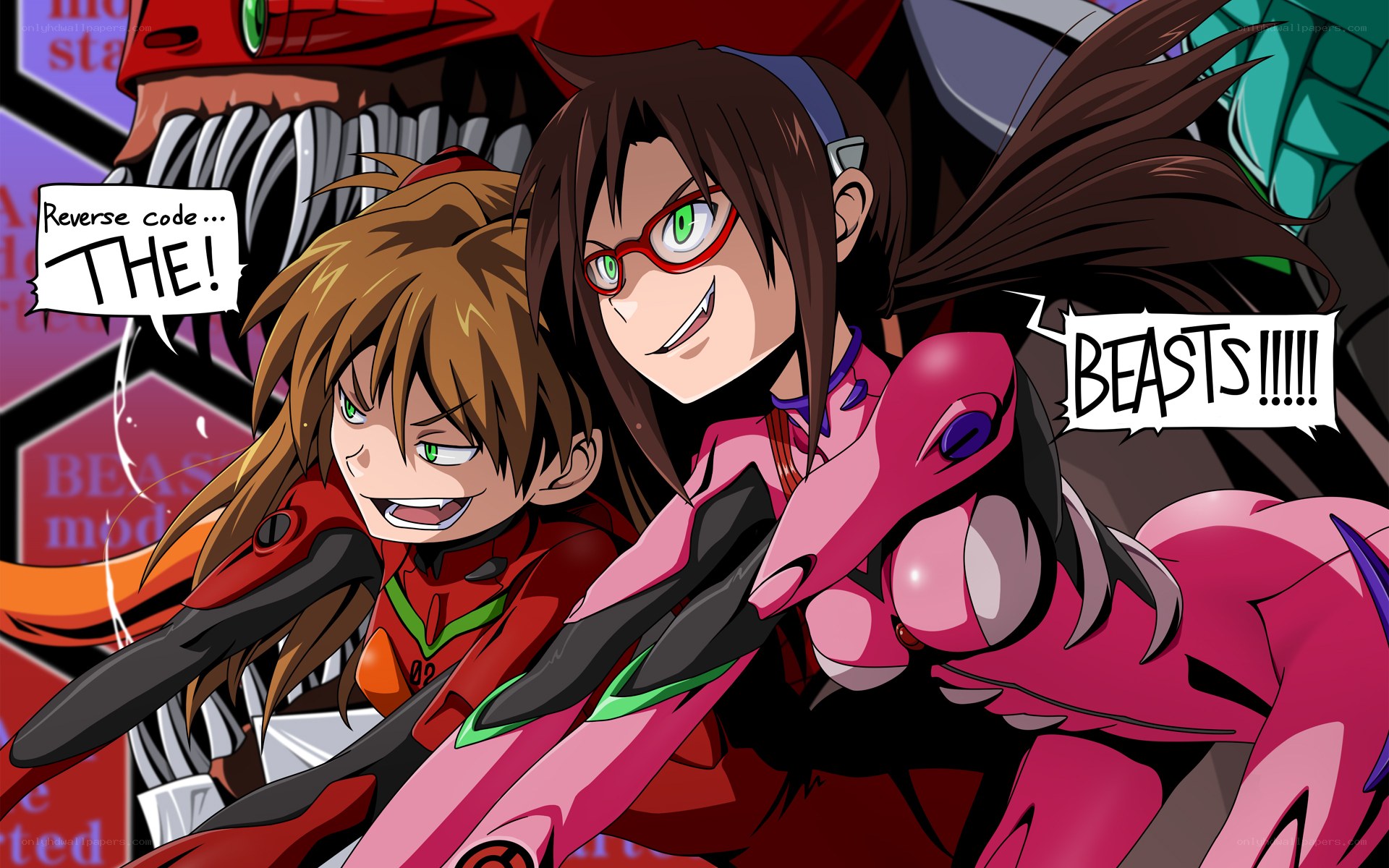 Evangelion characters in beast mode
