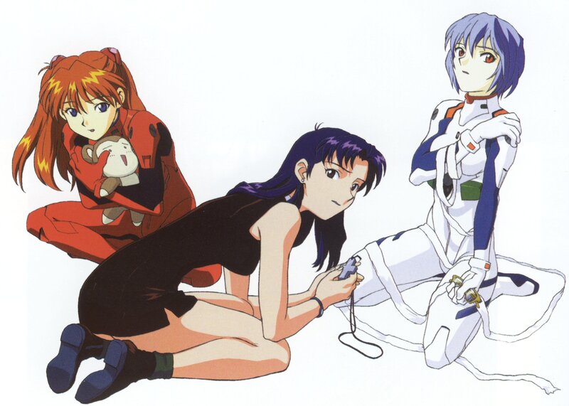 Evangelion characters in casual scene