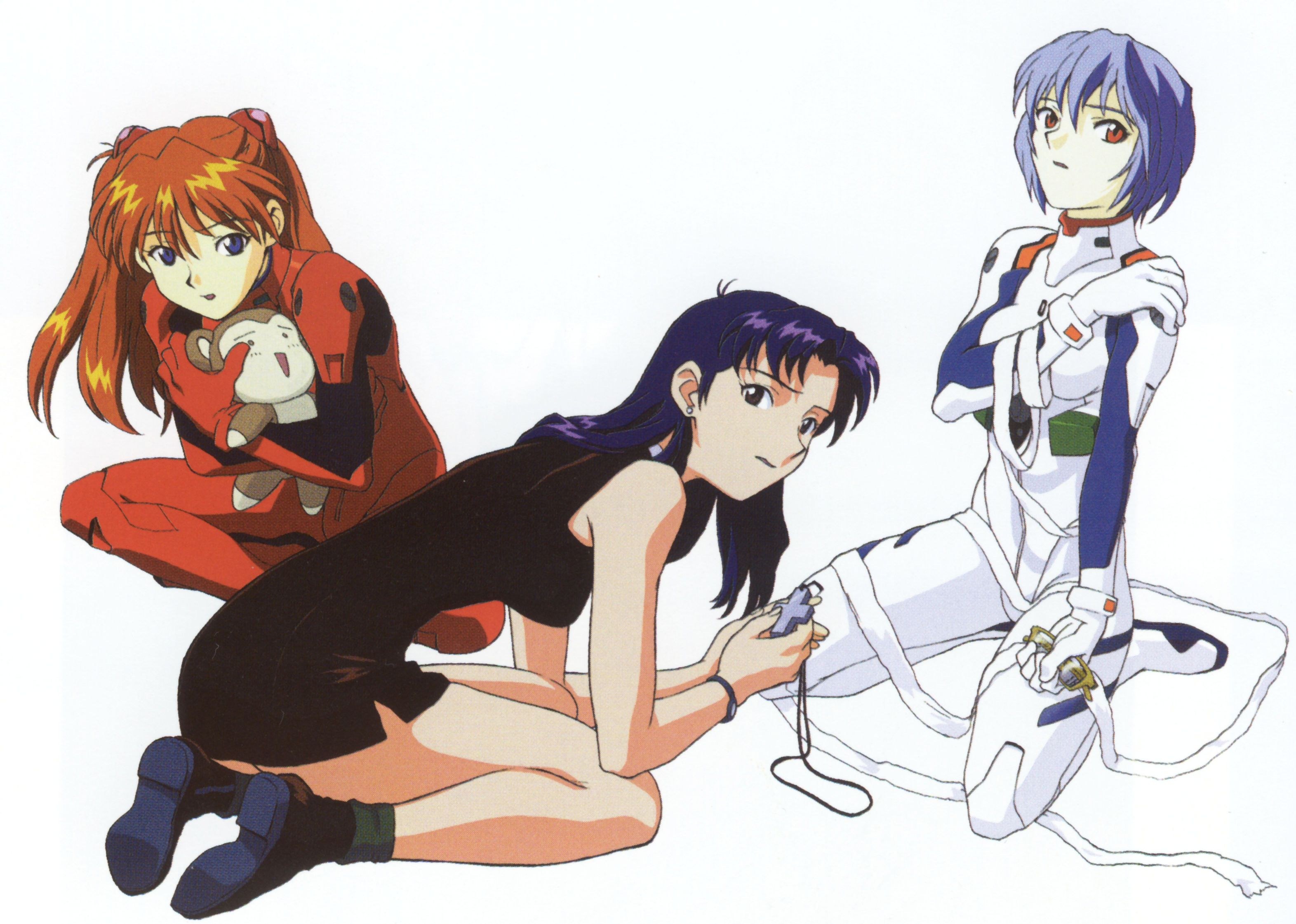 Evangelion characters in casual scene
