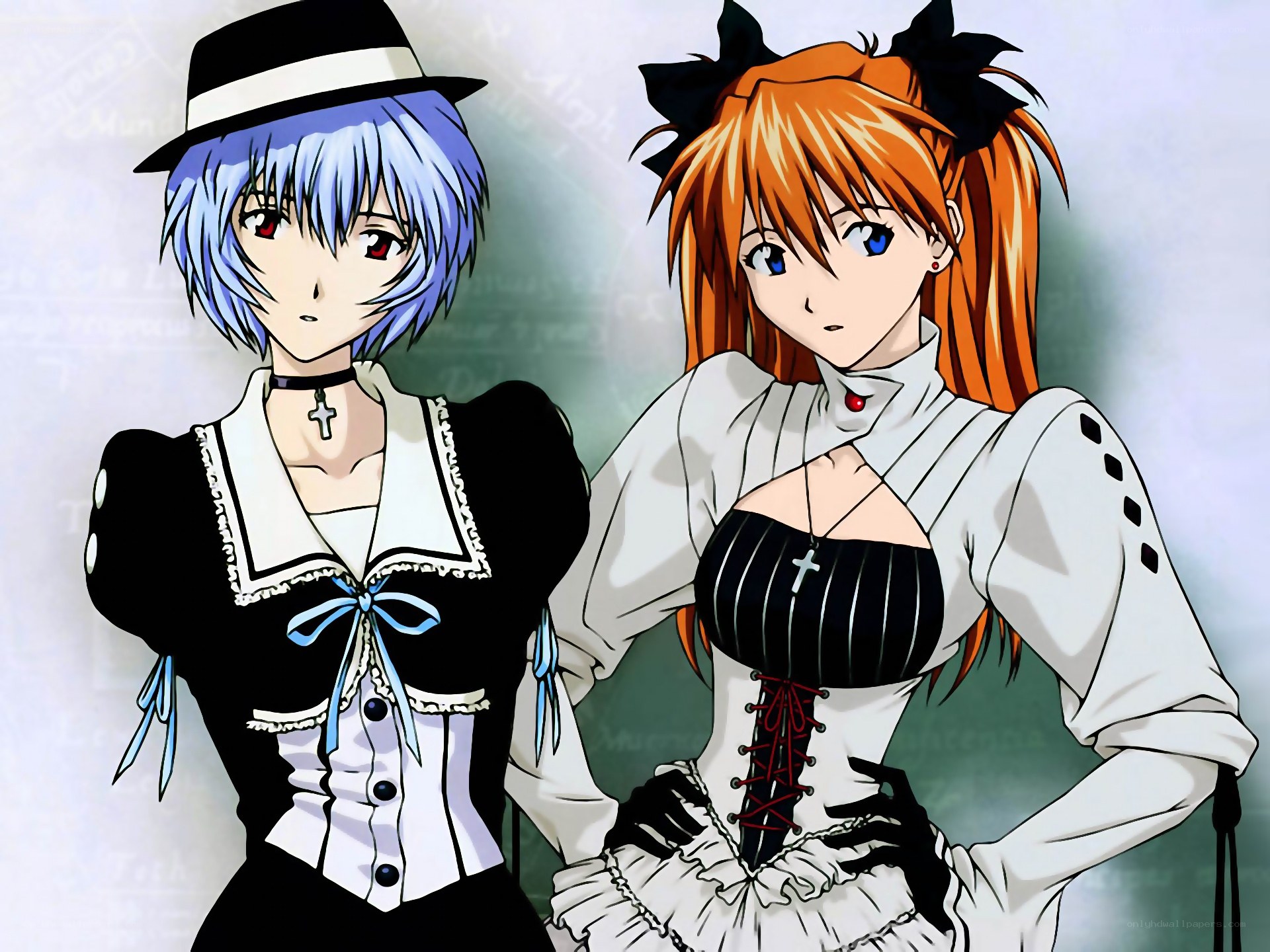 Evangelion characters in formal wear