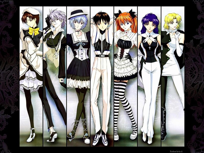 Evangelion characters in maid outfits