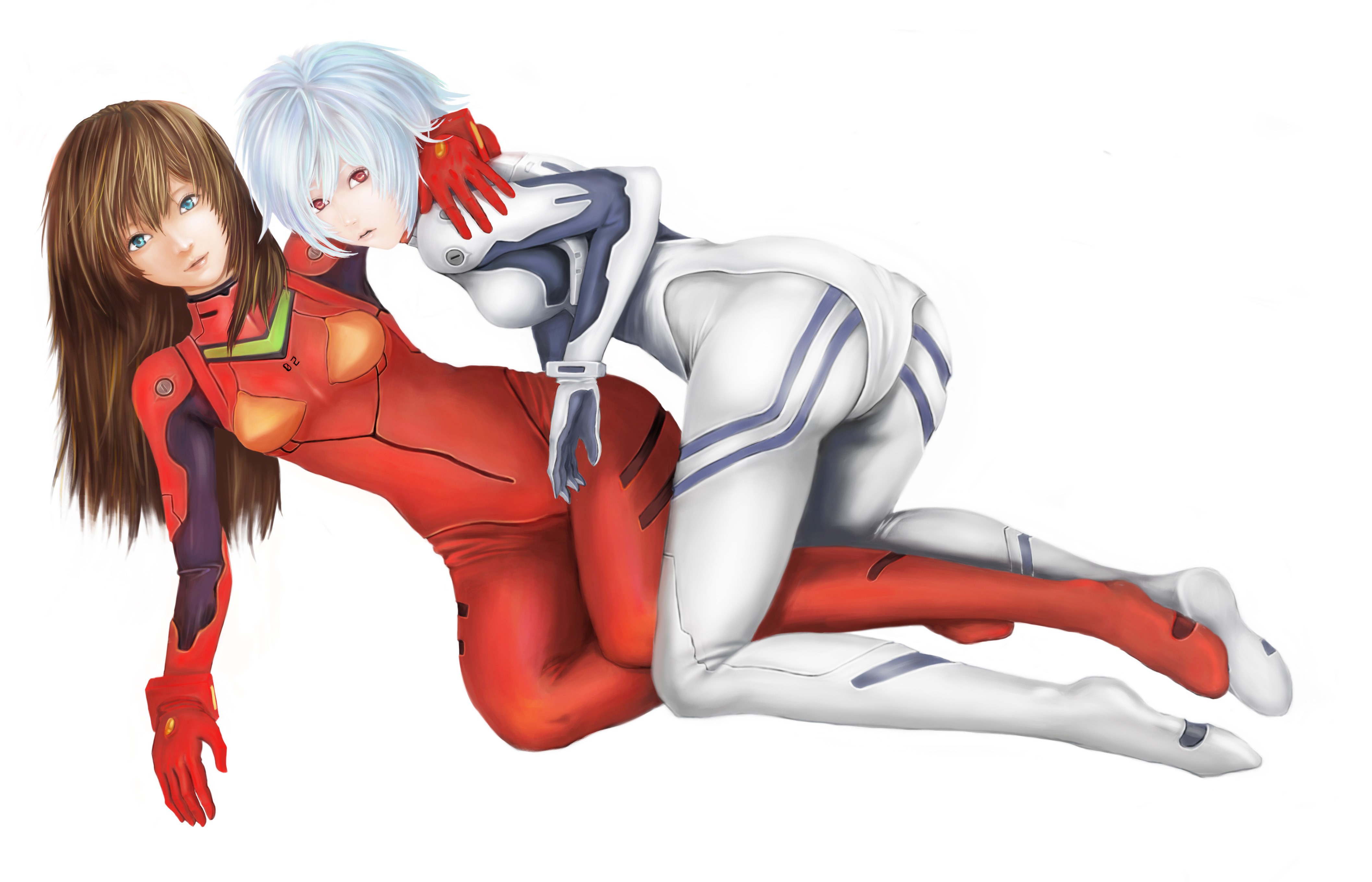 Evangelion characters in plugsuits