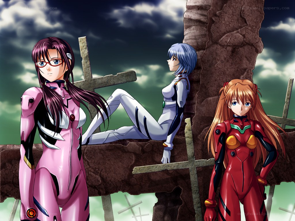Evangelion characters in plugsuits