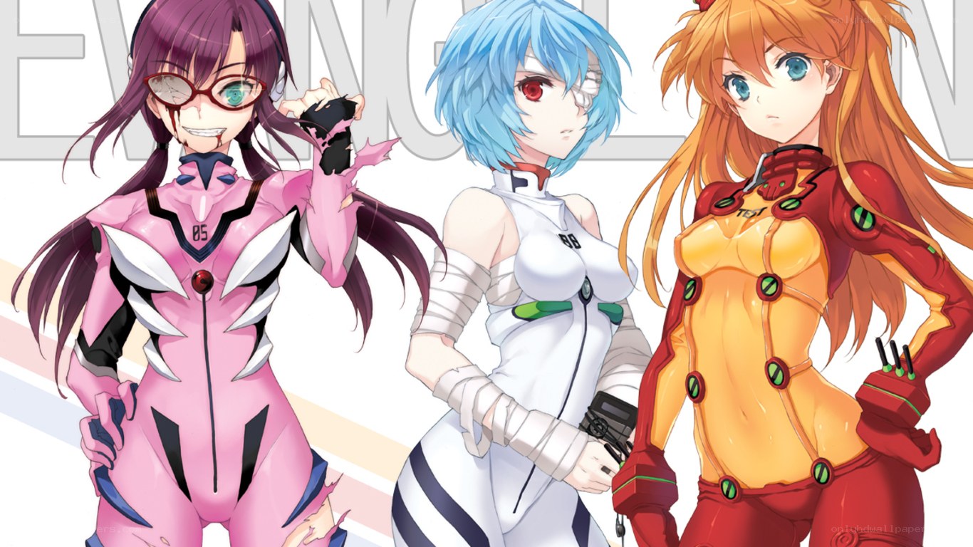 Evangelion characters in plugsuits