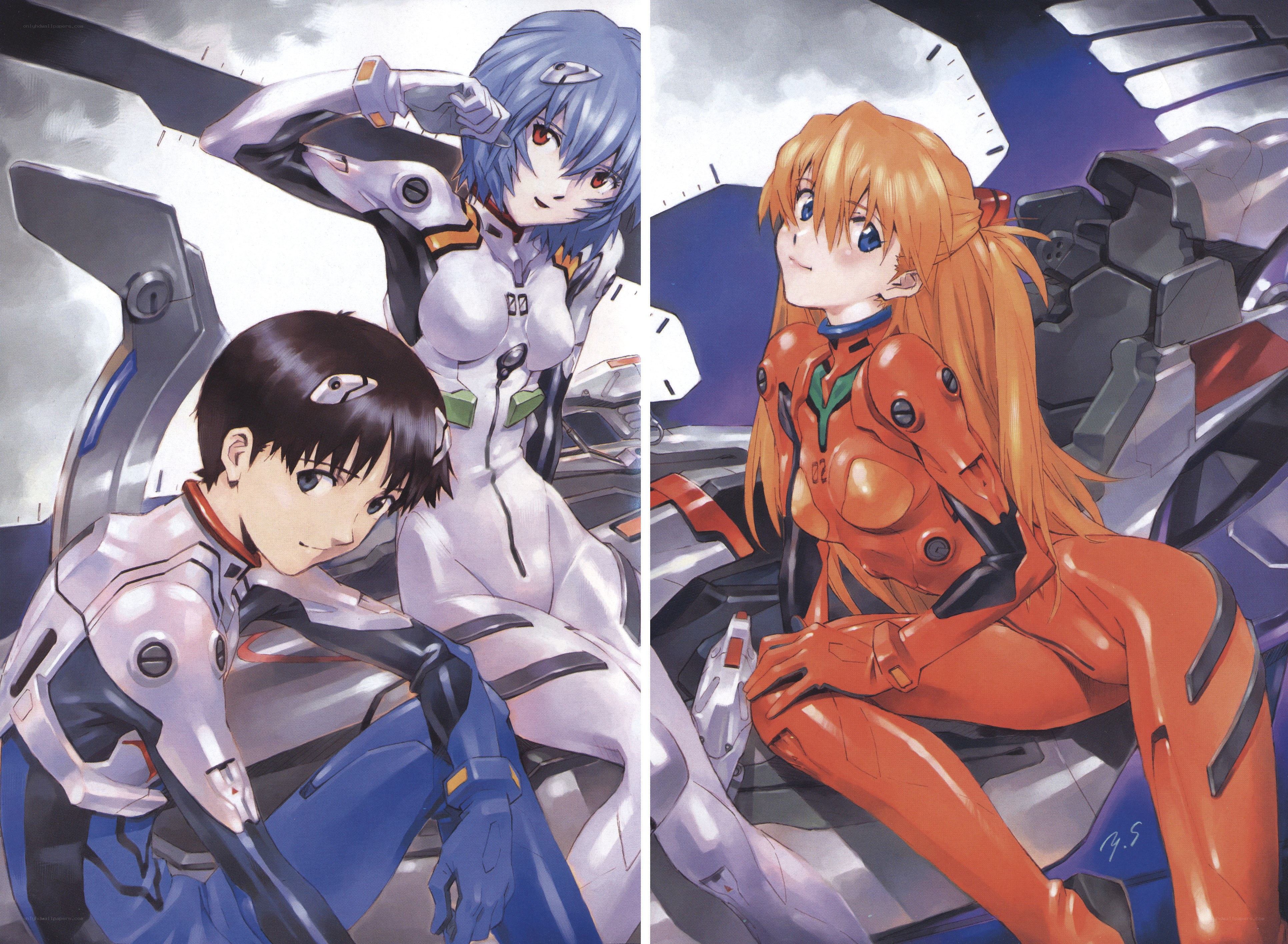 Evangelion characters in plugsuits