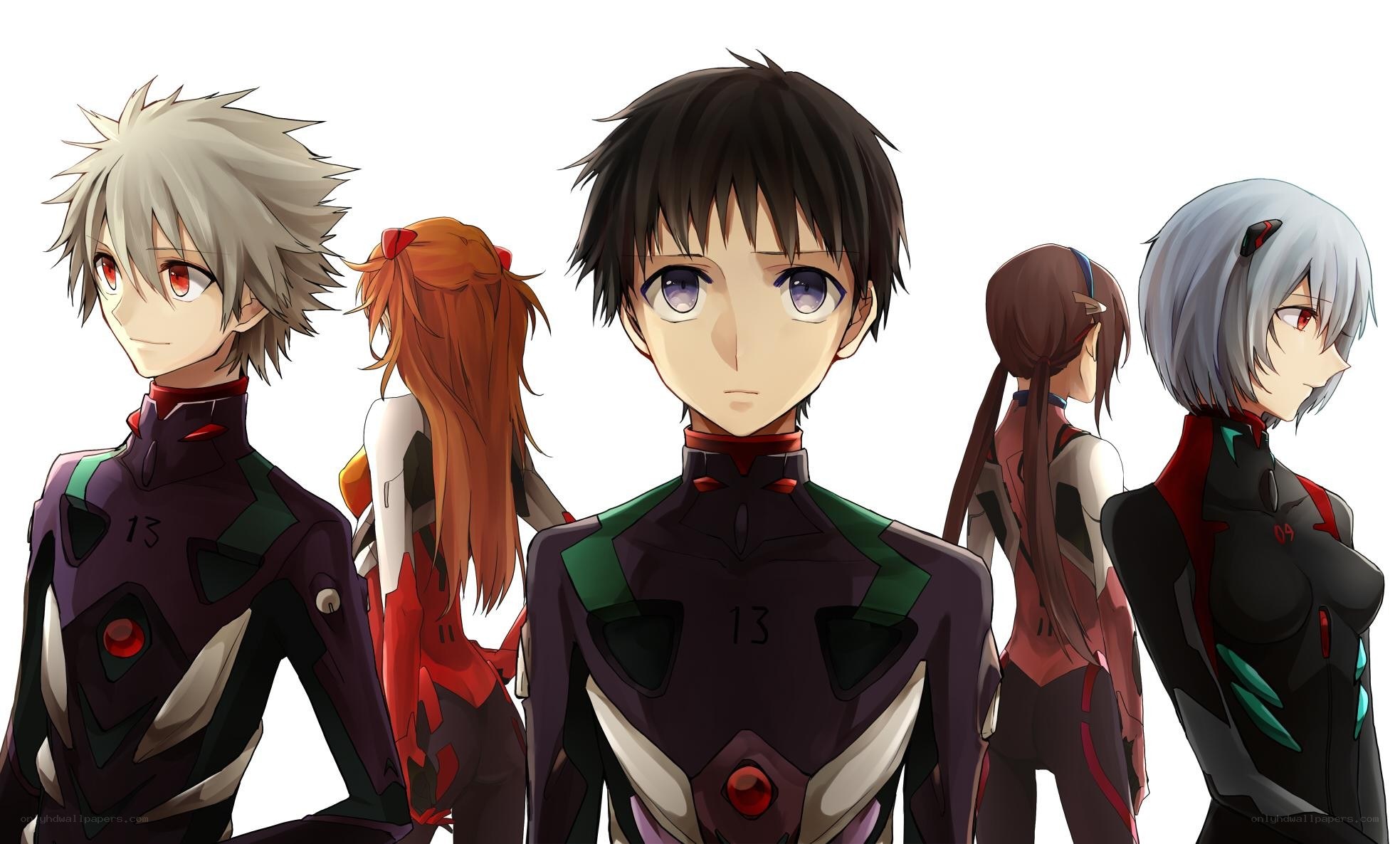 Evangelion characters in plugsuits