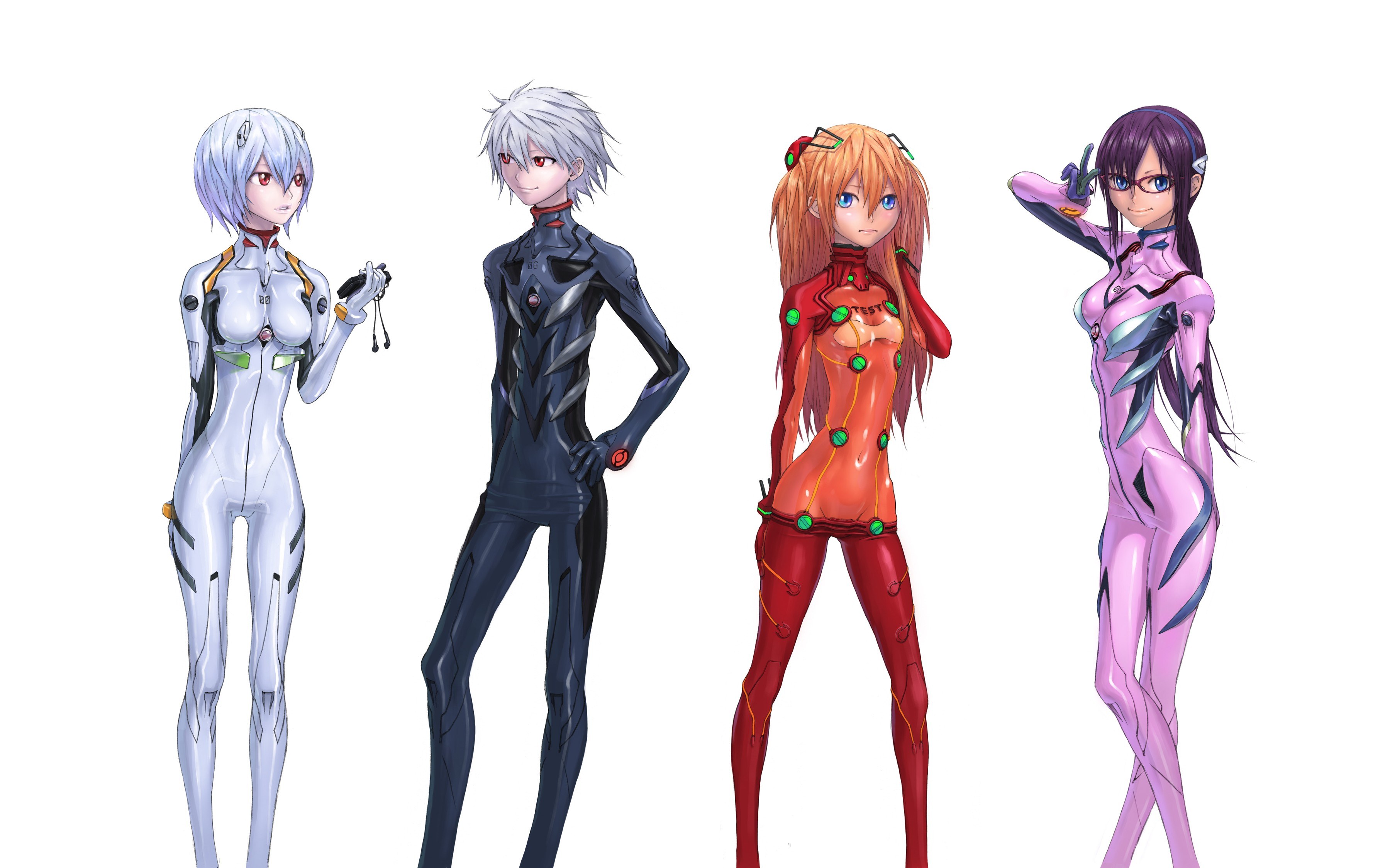 Evangelion characters in plugsuits