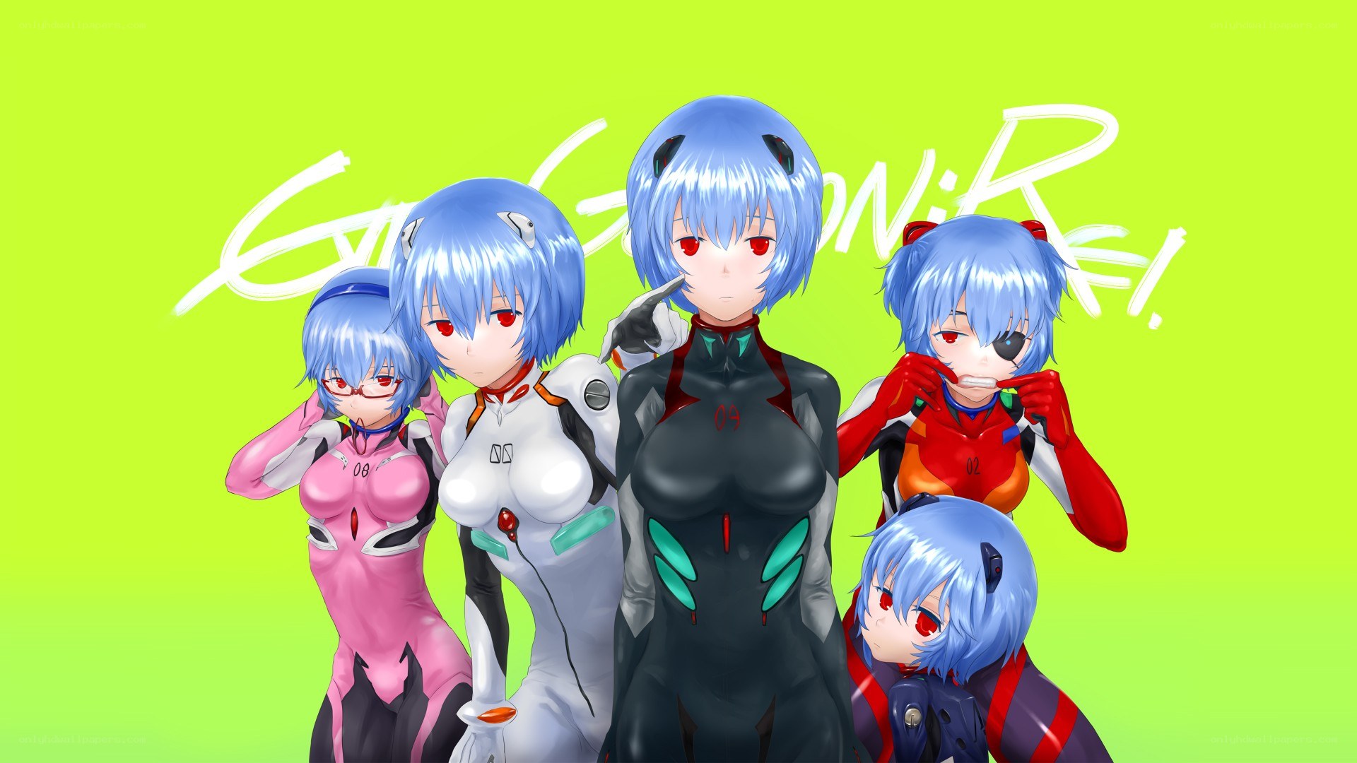 Evangelion characters in plugsuits