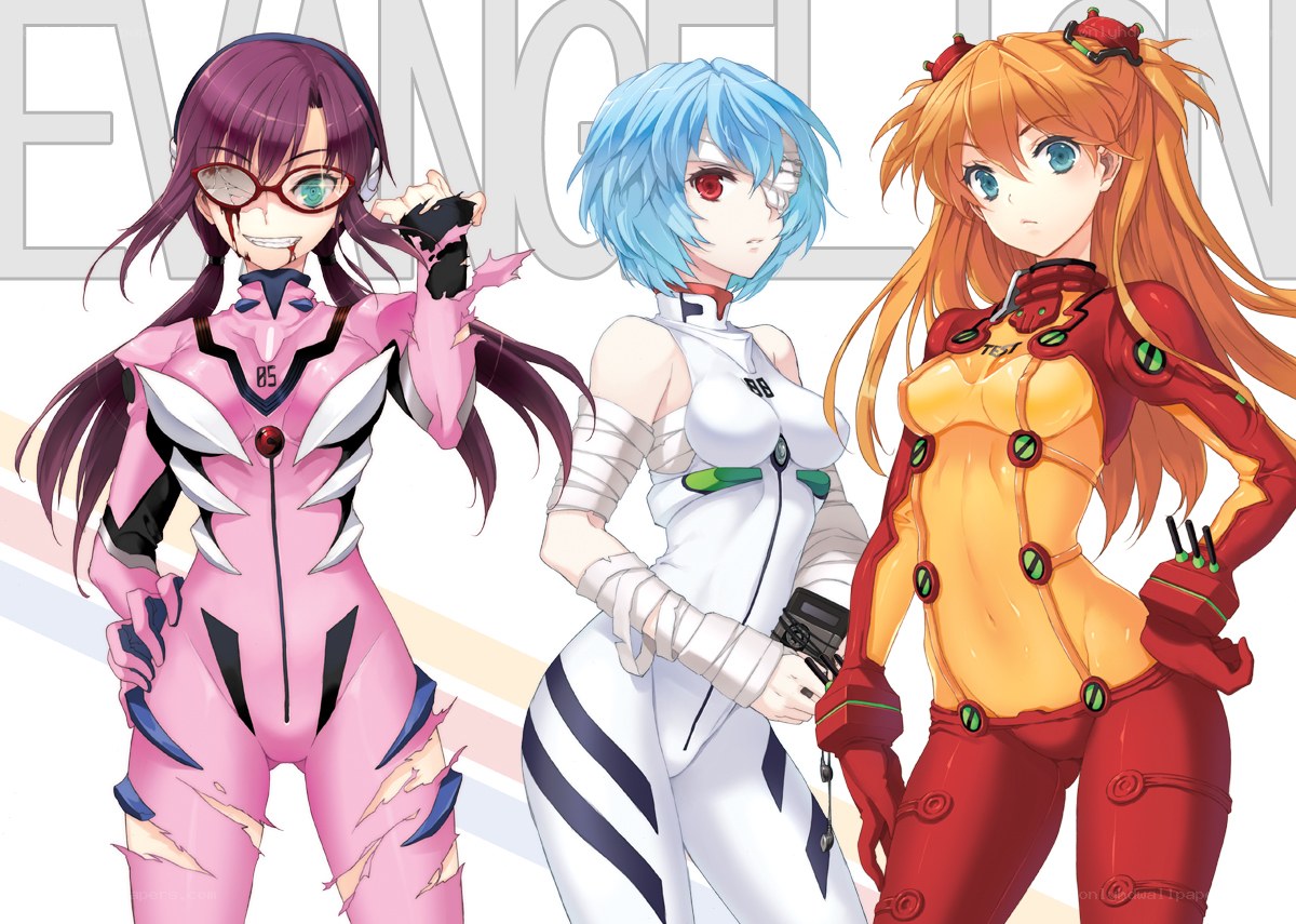 Evangelion characters in plugsuits